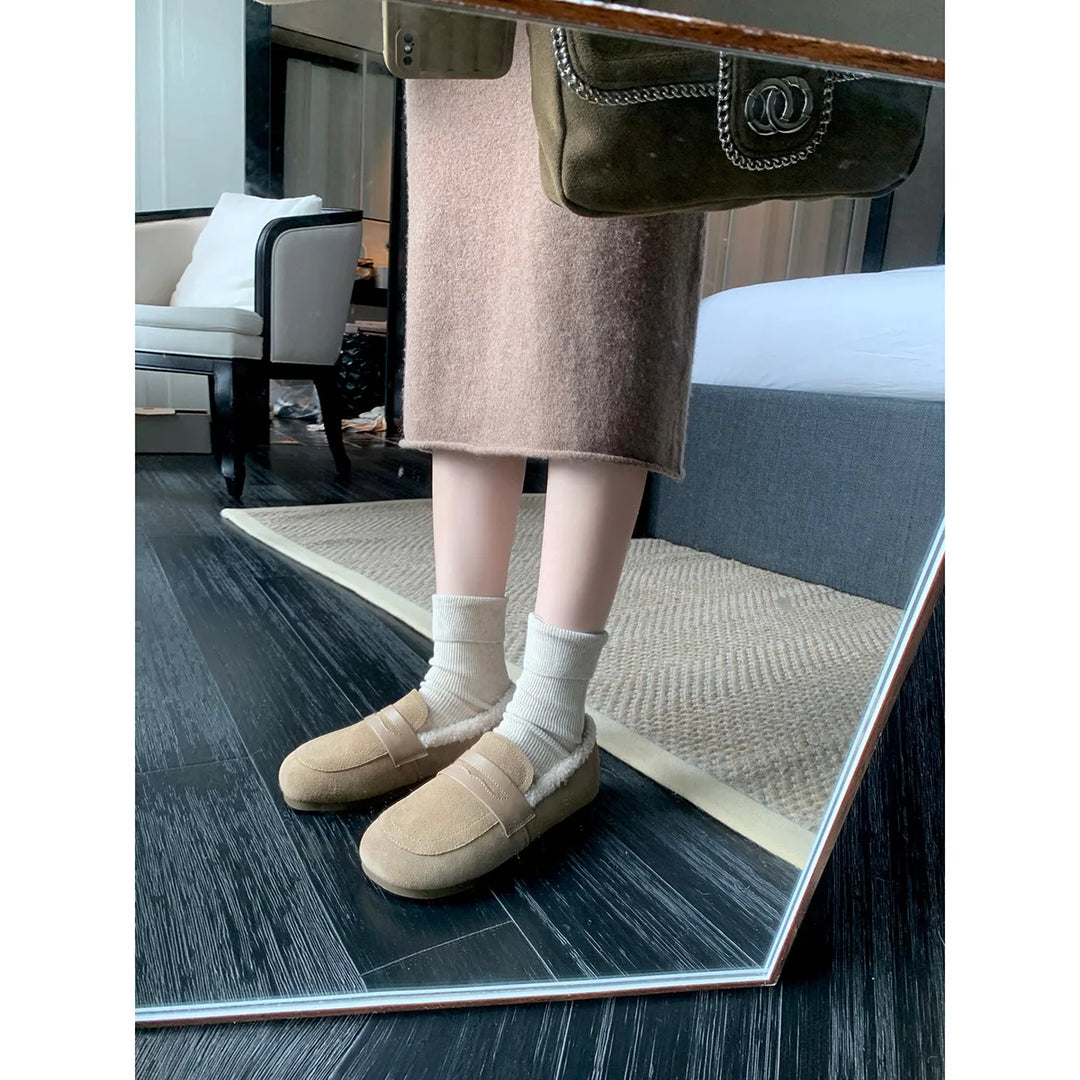 Josephine | Lambwool Lined Suede Loafers