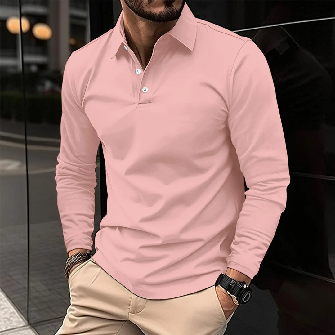 Marcus Wren | Long Sleeve Polo Shirt, Slim Fit