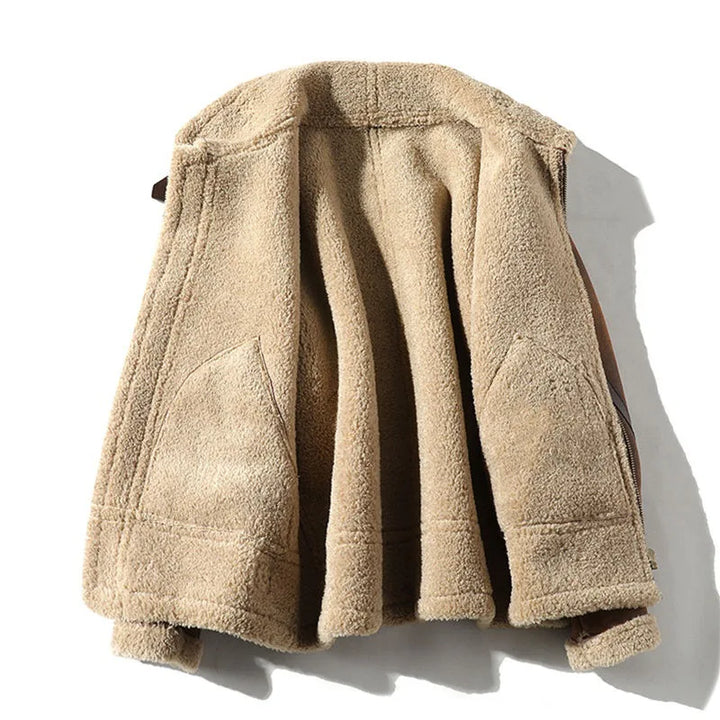 Aldrich | Suede Aviator Jacket with Shearling Lining
