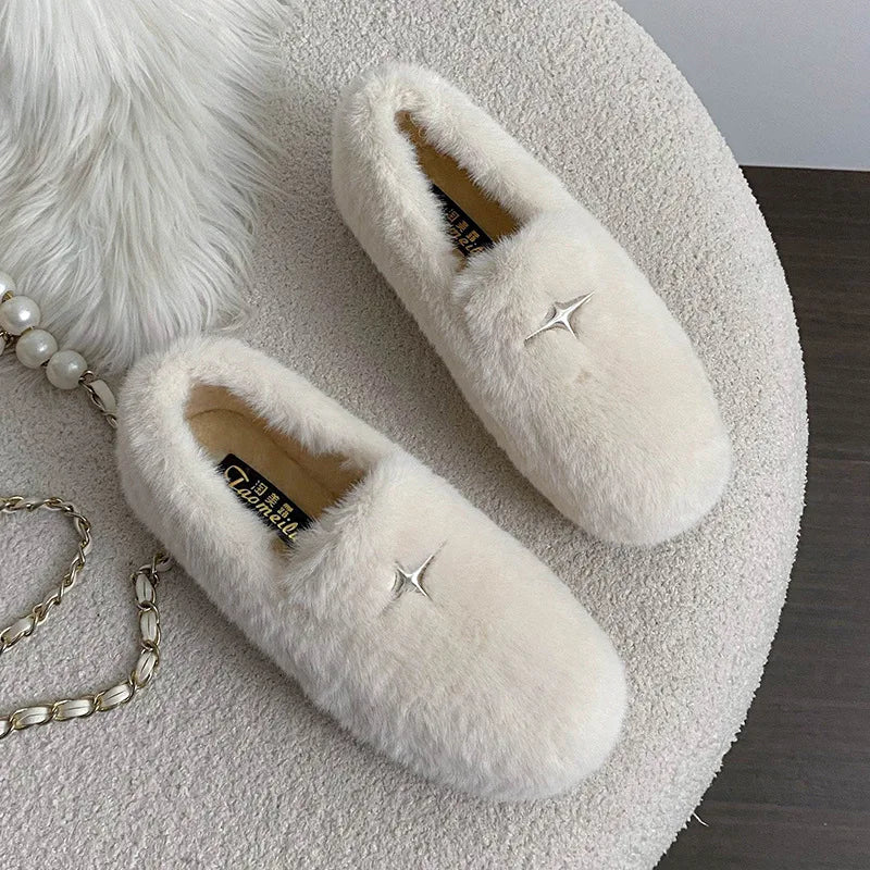 Rosalind Faye | Mink Fur Slip-On Loafers
