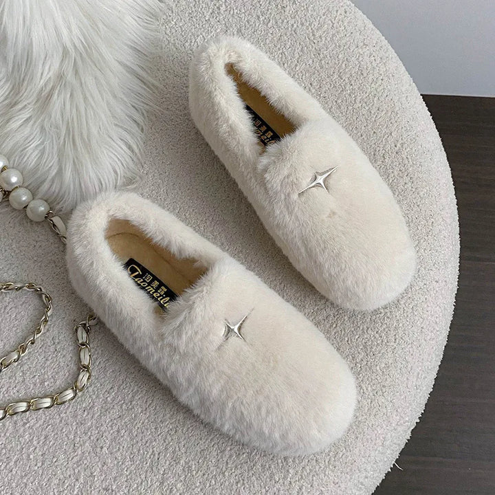 Rosalind Faye | Mink Fur Slip-On Loafers