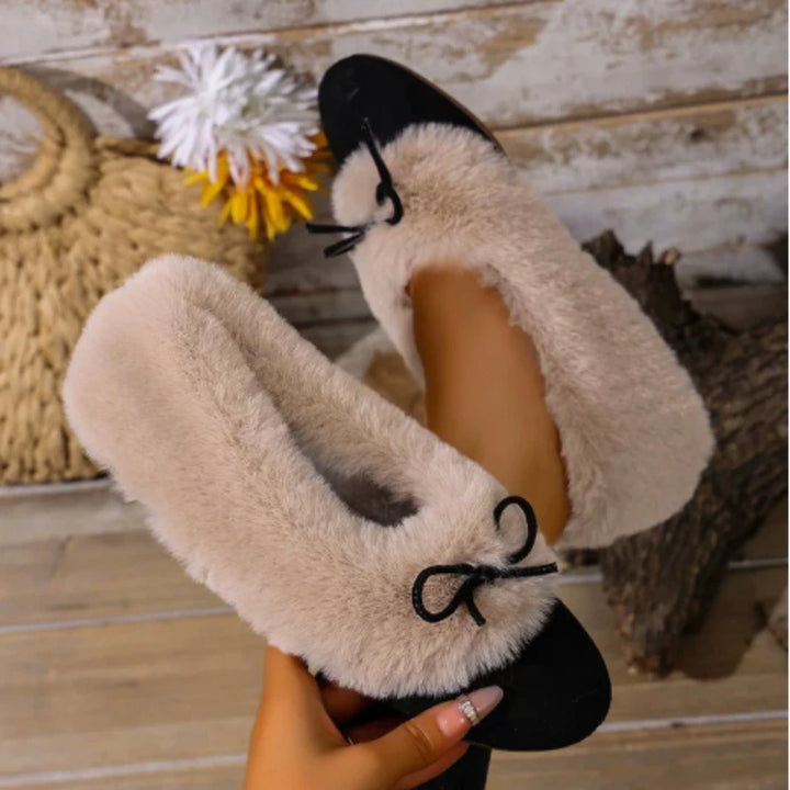 Willow Faye | Bow Tie Fur Flats