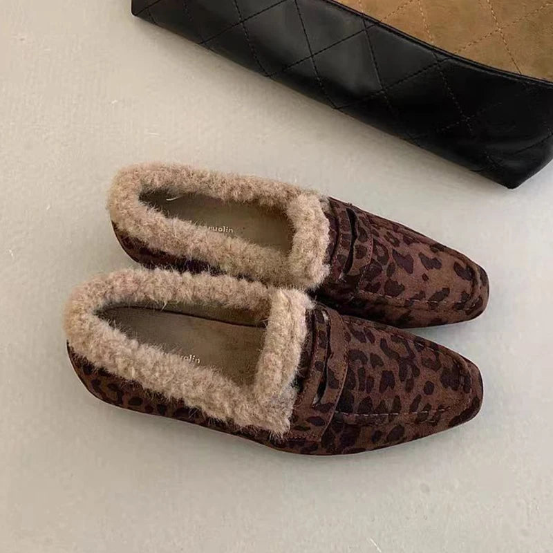 Camila | Leopard Print Fur Loafers