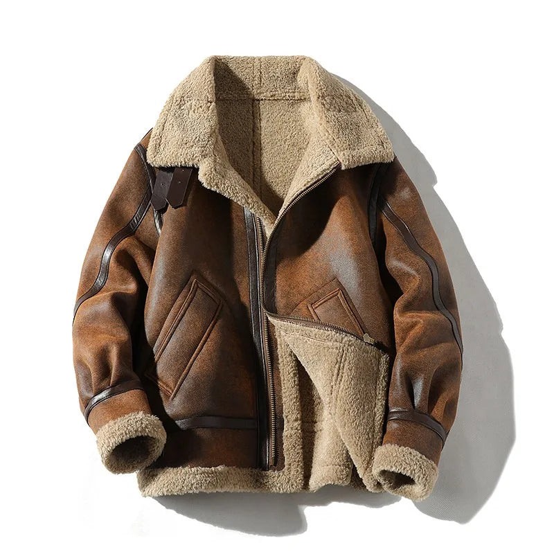 Aldrich | Suede Aviator Jacket with Shearling Lining