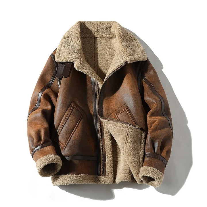 Aldrich | Suede Aviator Jacket with Shearling Lining