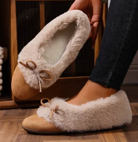 Willow Faye | Bow Tie Fur Flats