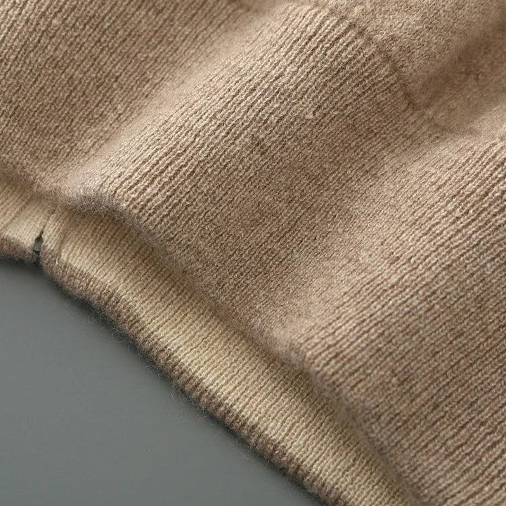 Alessandro | Cashmere Zip-Up Sweater with Ribbed Collar