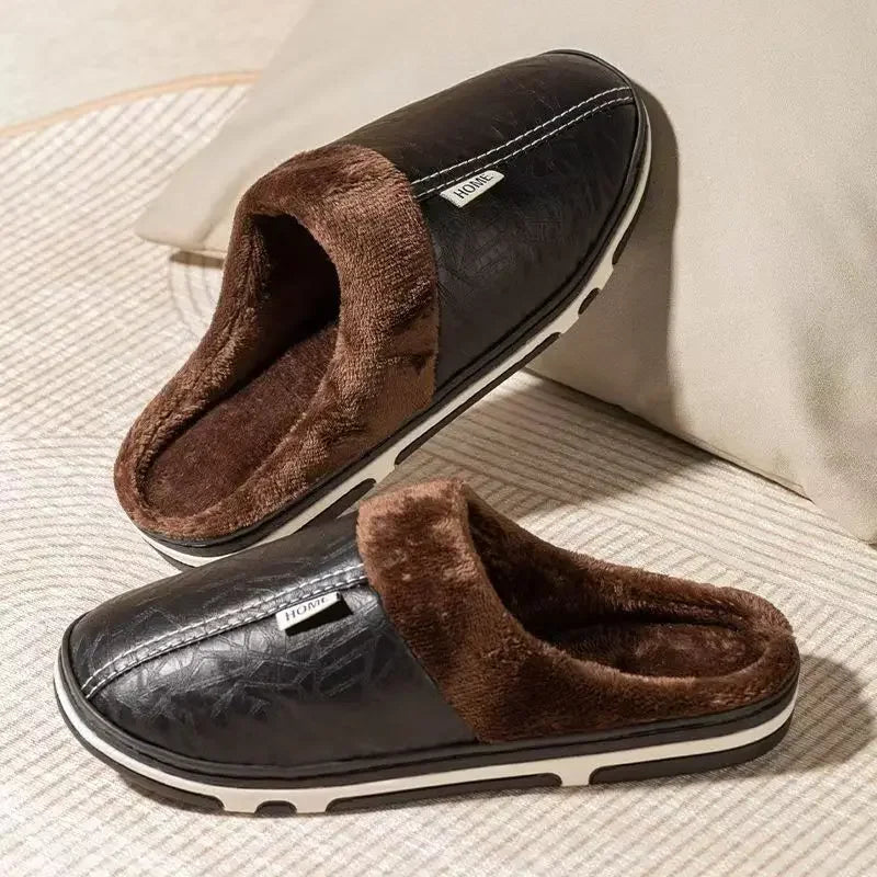 Julian Marcus | Men's PU Leather House Slippers