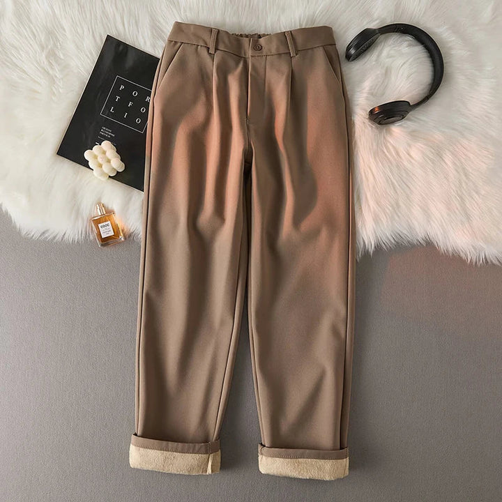 Marcus | Fleece Lined Trousers, Tapered Fit