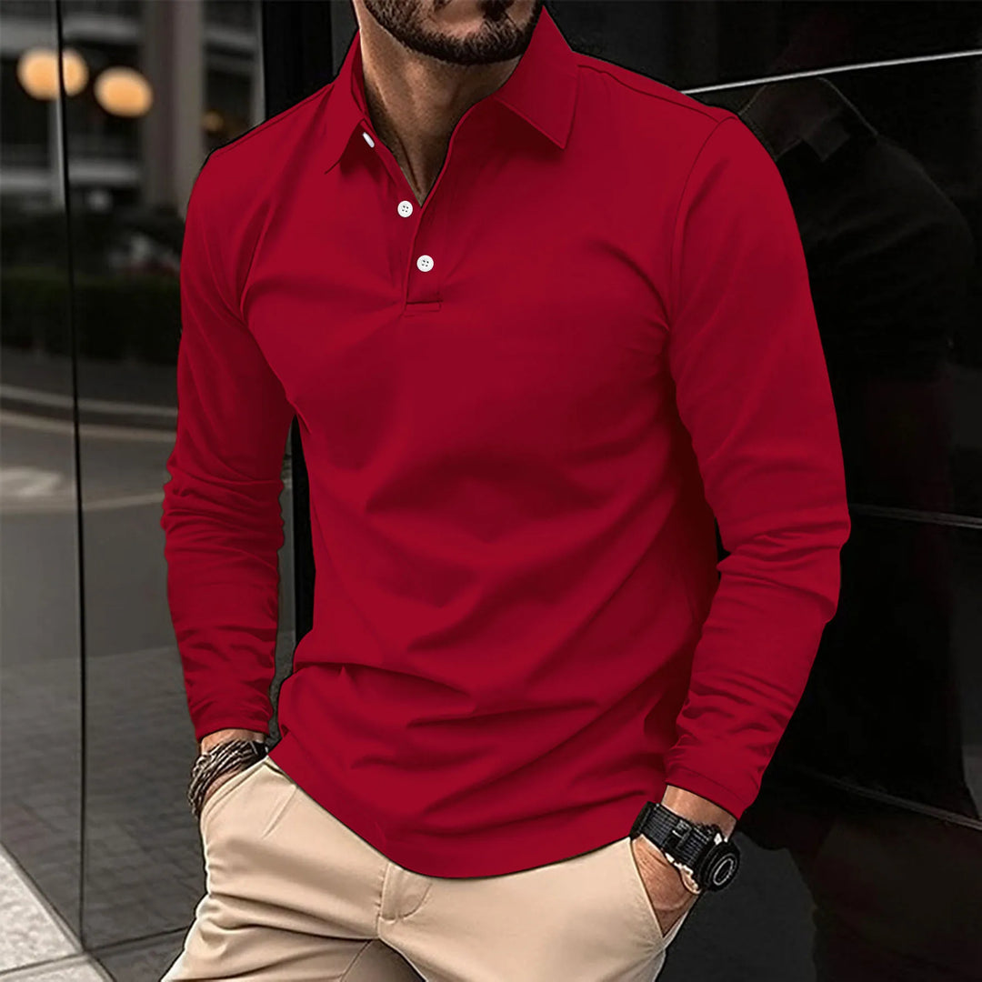 Marcus Wren | Long Sleeve Polo Shirt, Slim Fit