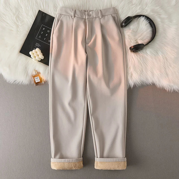Marcus | Fleece Lined Trousers, Tapered Fit