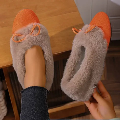 Willow Faye | Bow Tie Fur Flats