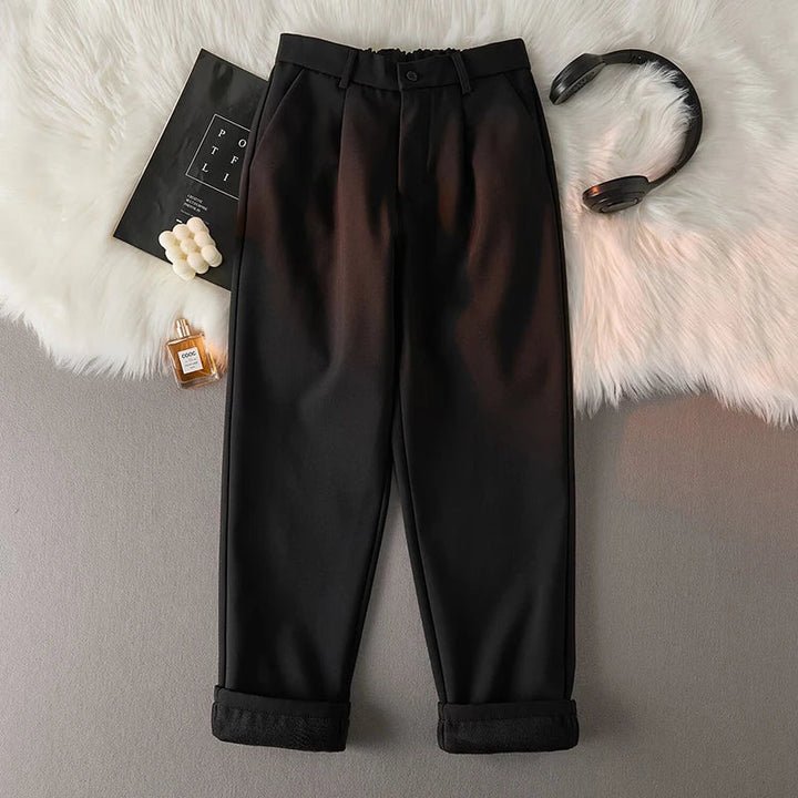 Marcus | Fleece Lined Trousers, Tapered Fit