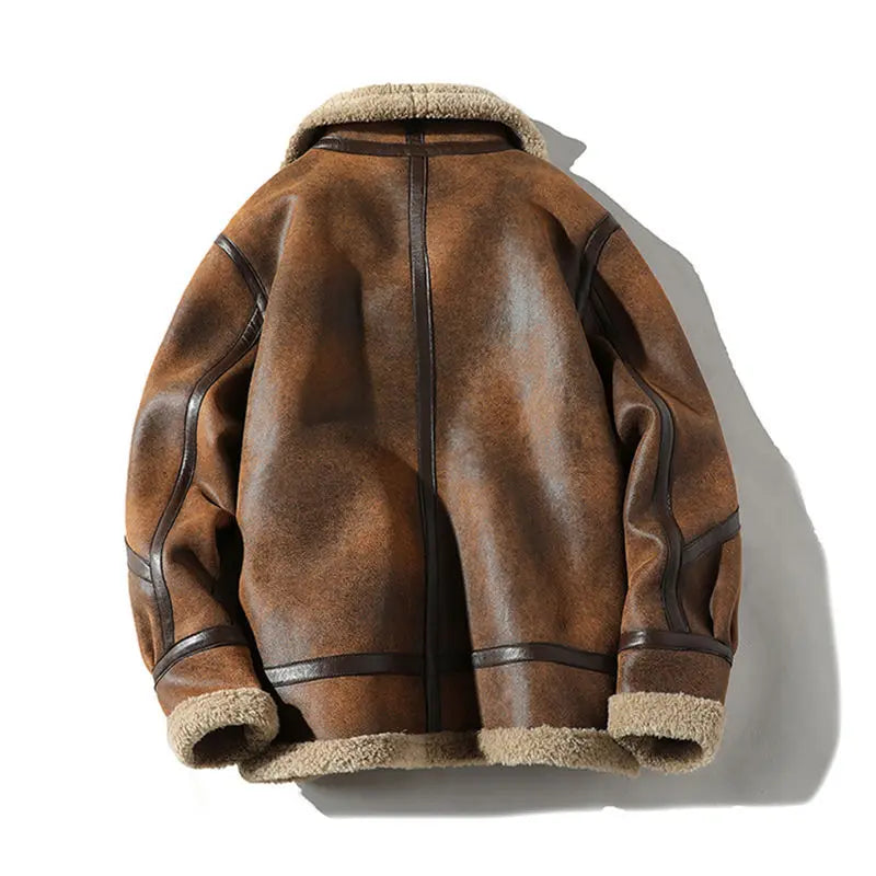 Aldrich | Suede Aviator Jacket with Shearling Lining
