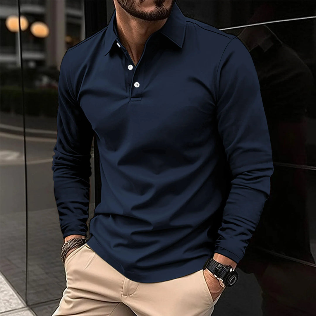Marcus Wren | Long Sleeve Polo Shirt, Slim Fit