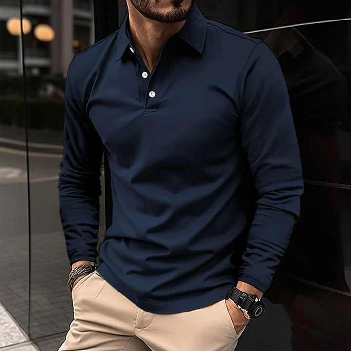 Marcus Wren | Long Sleeve Polo Shirt, Slim Fit