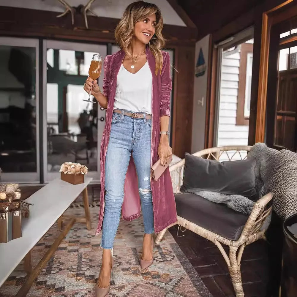 Genevra | Velvet Kimono Duster Cardigan