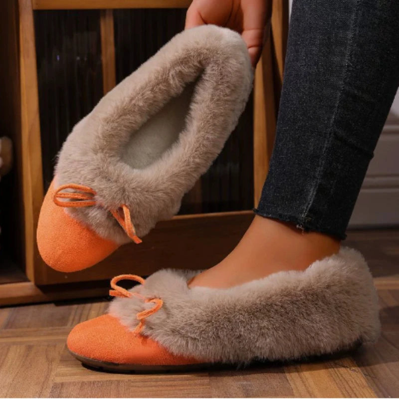 Willow Faye | Bow Tie Fur Flats