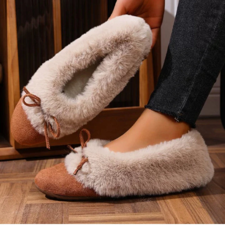 Willow Faye | Bow Tie Fur Flats