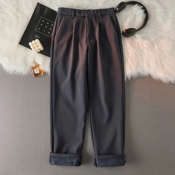Marcus | Fleece Lined Trousers, Tapered Fit