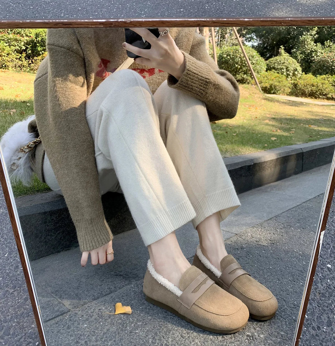 Josephine | Lambwool Lined Suede Loafers