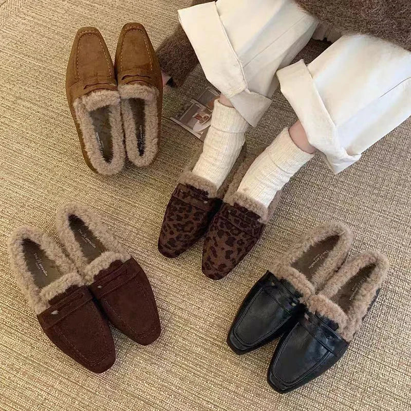 Camila | Leopard Print Fur Loafers