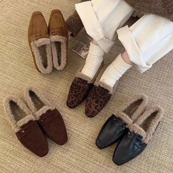 Camila | Leopard Print Fur Loafers