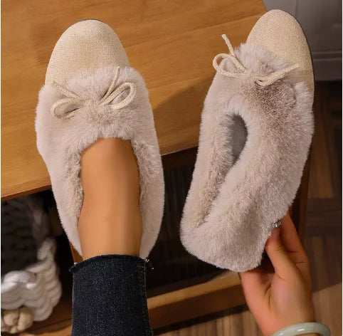 Willow Faye | Bow Tie Fur Flats