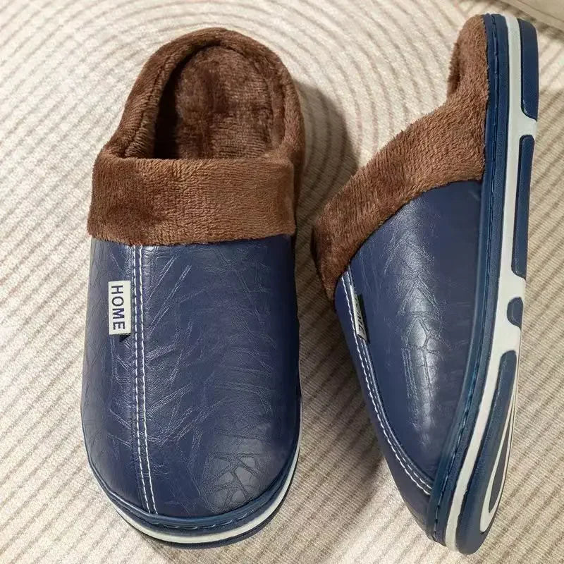 Julian Marcus | Men's PU Leather House Slippers