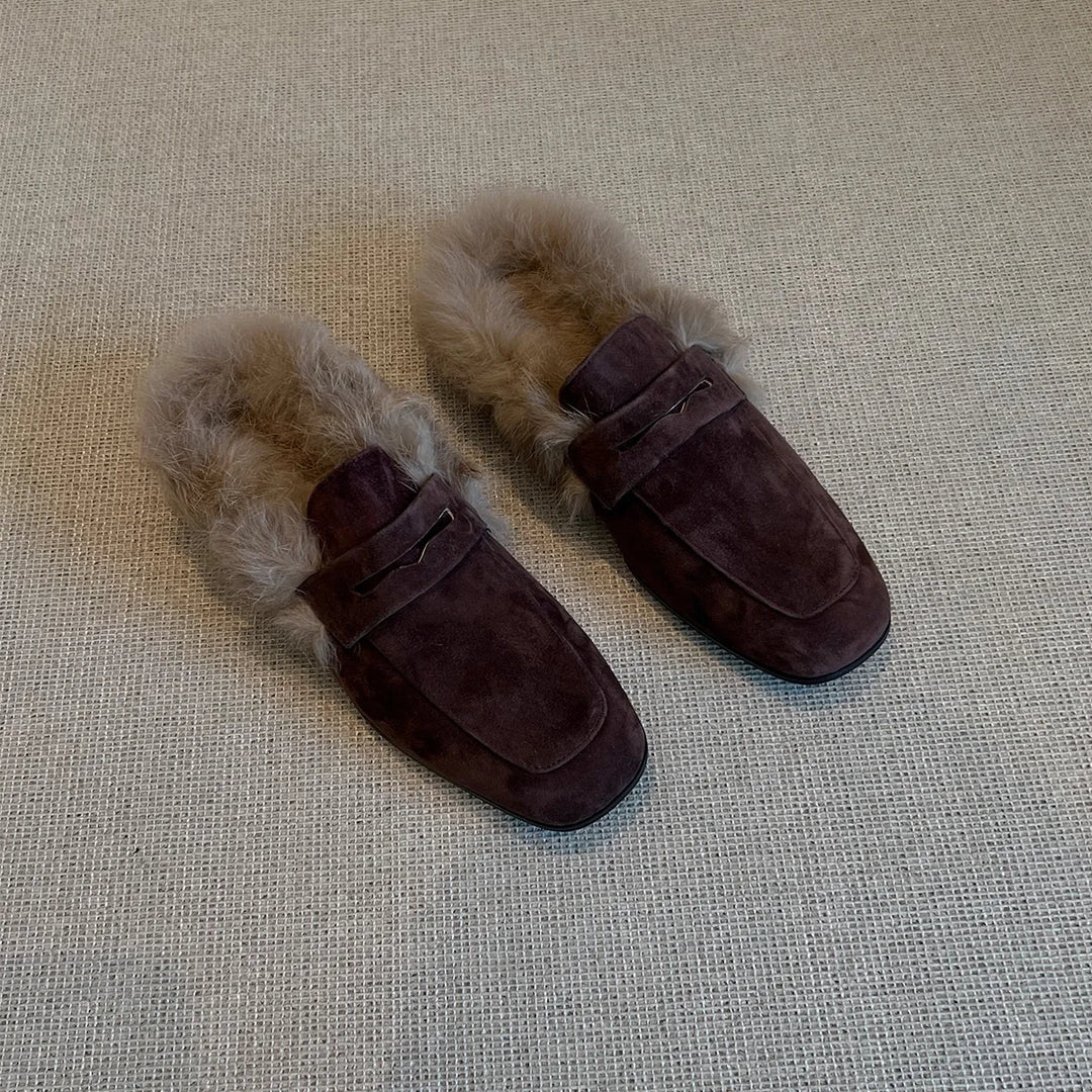 Isabelle | Plush Fur Loafer Slippers