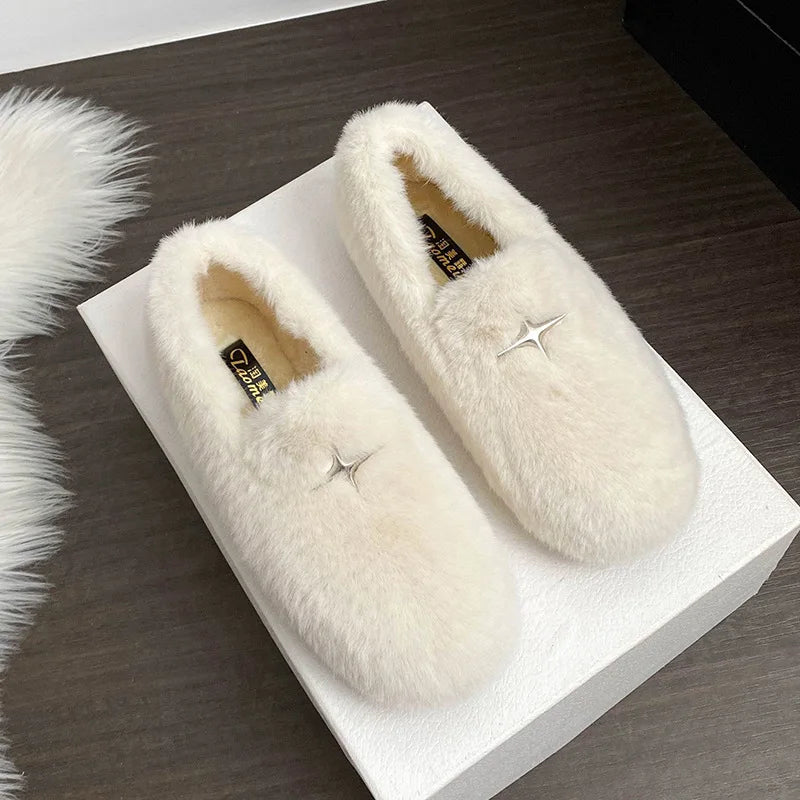 Rosalind Faye | Mink Fur Slip-On Loafers