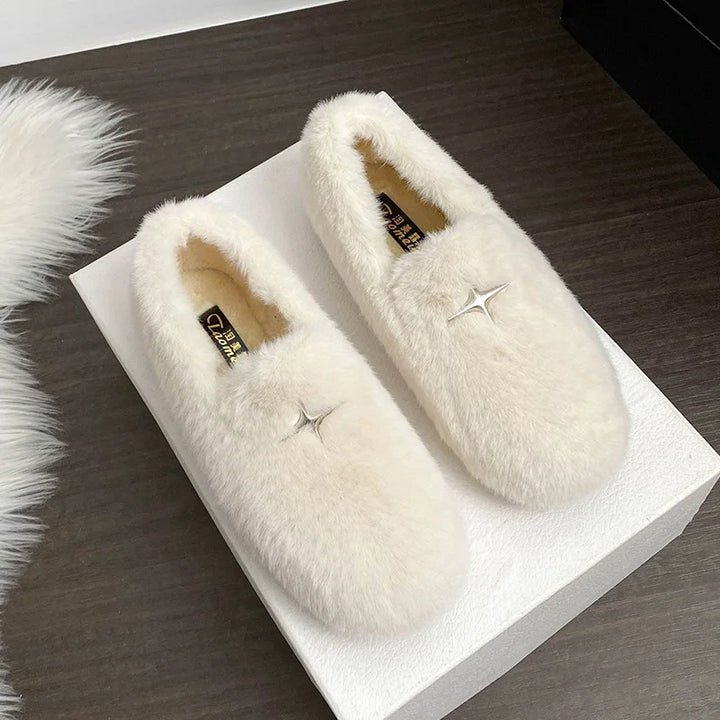 Rosalind Faye | Mink Fur Slip-On Loafers