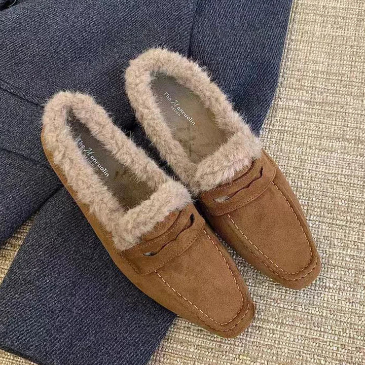 Camila | Leopard Print Fur Loafers