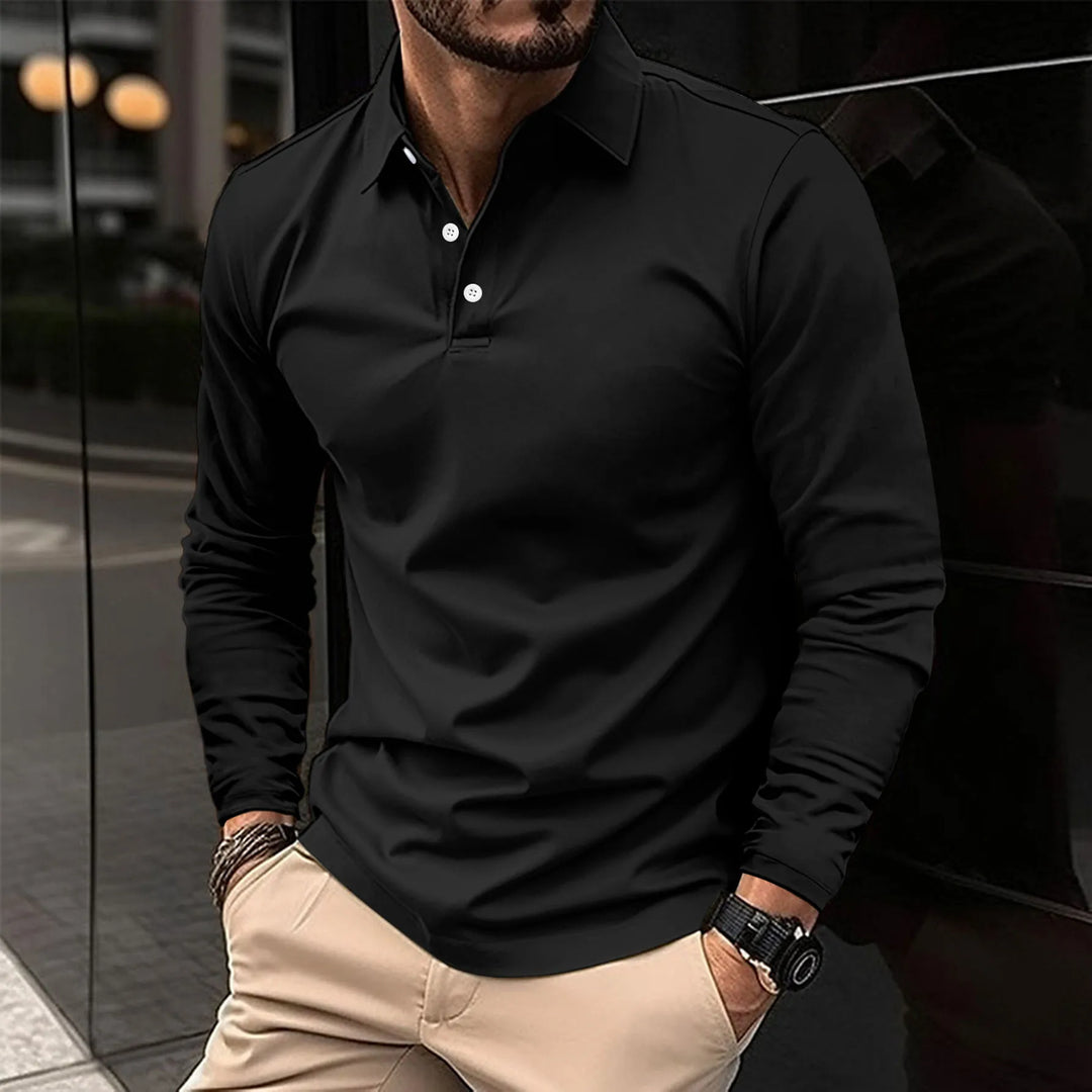Marcus Wren | Long Sleeve Polo Shirt, Slim Fit