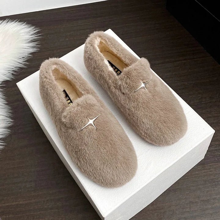 Rosalind Faye | Mink Fur Slip-On Loafers
