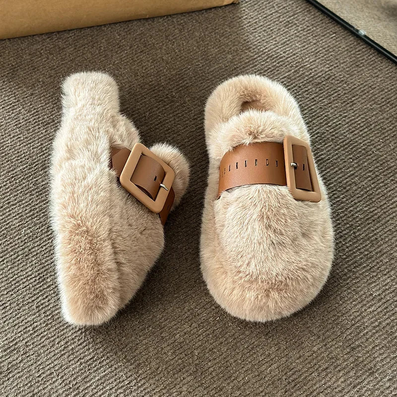 Adalyn | Curly Wool Fur Slide Mules