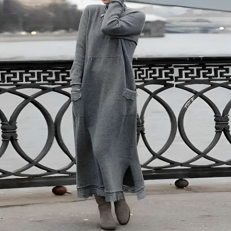 Delphine | Knit Maxi Sweater Dress, Long Sleeve