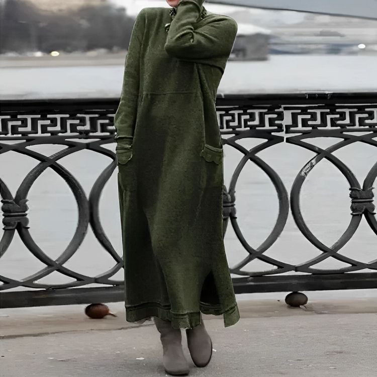 Delphine | Knit Maxi Sweater Dress, Long Sleeve
