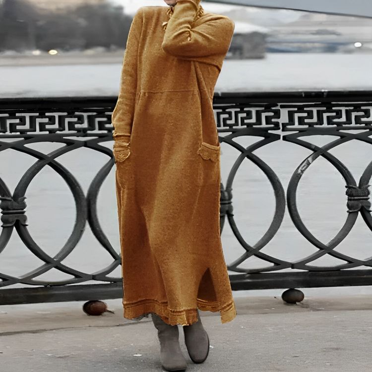 Delphine | Knit Maxi Sweater Dress, Long Sleeve