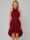 Isolde | Halter Neck Layered Hem Wedding Guest Dress