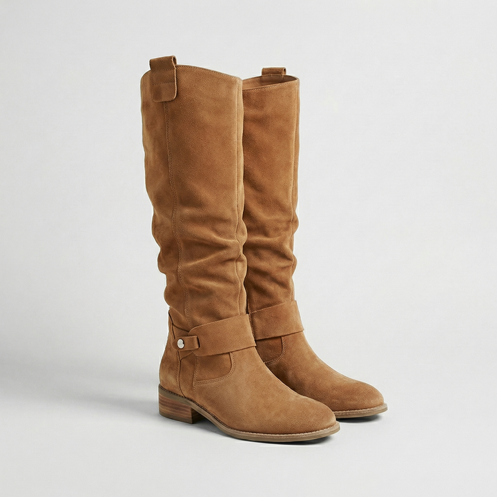 Genevieve | Knee-High Suede-Look Slouch Boots
