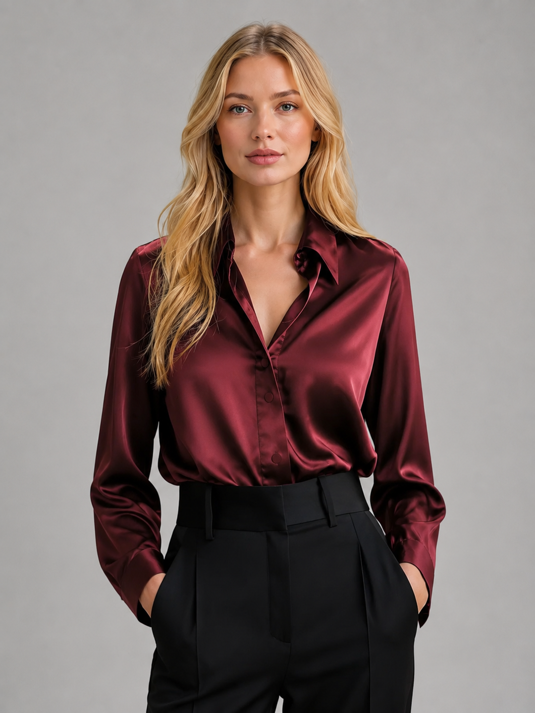 Odalys Wren | Satin Collared Blouse
