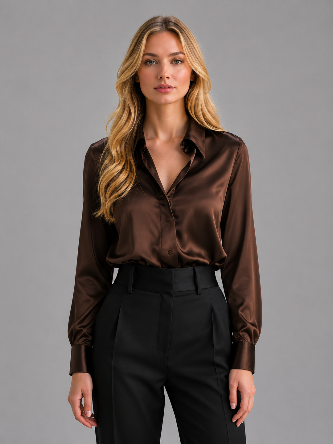 Odalys Wren | Satin Collared Blouse