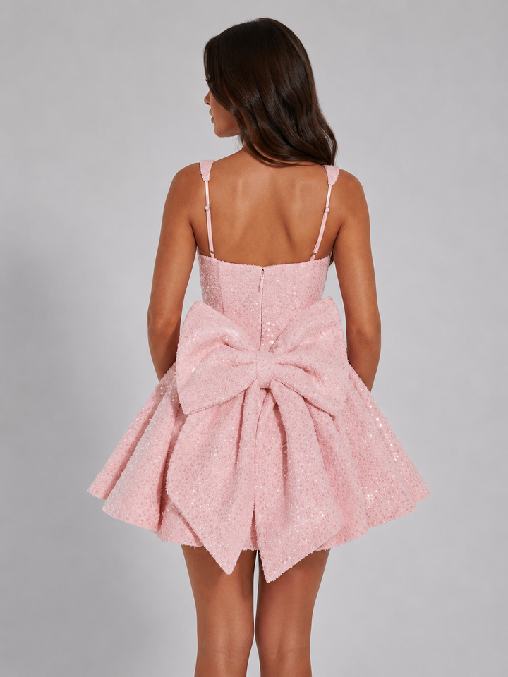 Celestine Anne | Sequin Bow Mini Dress