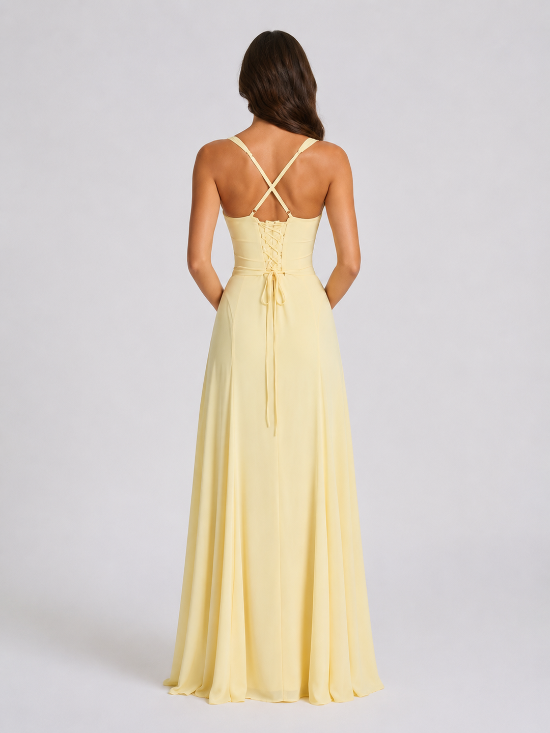 Rosalind | Sweetheart Neck Maxi Wedding Guest Dress in Yellow