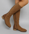 Odessa | Knee-High Suede Look Block Heel Boots