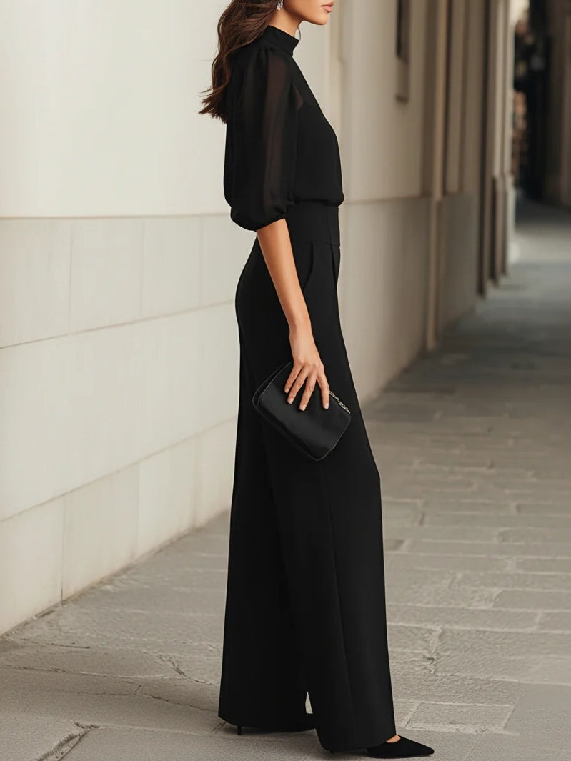 Rosalind Kate | Sheer Top and Wide-Leg Pants Set