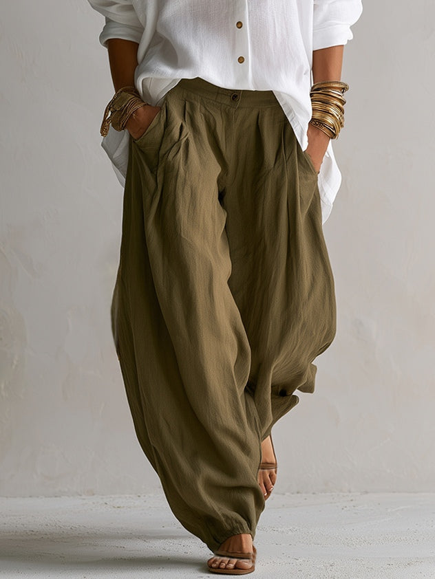 Winnifred | Shirt and Wide-Leg Lantern Pants Set