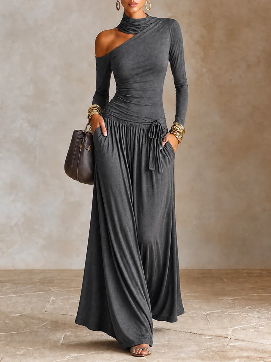 Rosalind Faye | Off-Shoulder Long Sleeve Maxi Dress