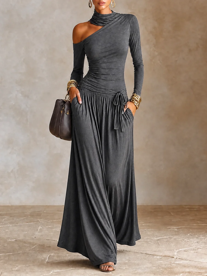 Rosalind Faye | Off-Shoulder Long Sleeve Maxi Dress